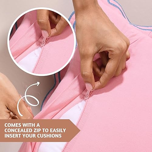 Miniatura 7 de Folkulture Fundas de almohada para sofá, almohadas lumbares de 12 x 20 pulgadas para sala de estar, almohadas bohemias 100% de algodón o lindas