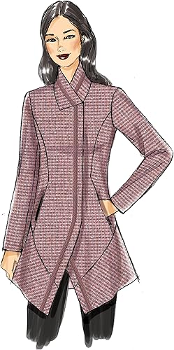 Miniatura 3 de Vogue Patterns Patrón de costura de chaqueta cosida y con cuello para mujer, tallas 6-14