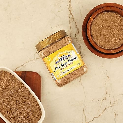 Miniatura 2 de Rani - Semillas de lino en polvo (Alsi, Linum usitatissimum) tarro de PET de 15.8 onzas (15.87 oz)  Todo natural  Apto para gluten  Sin OMG  Vegano