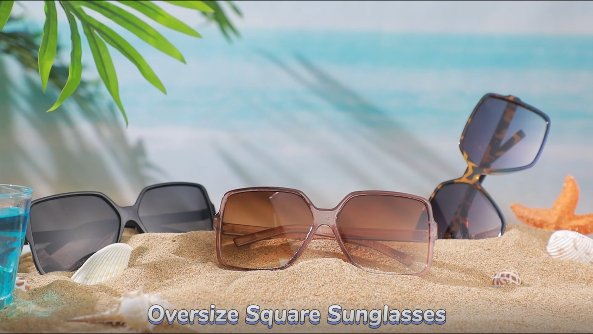 Amazon.com: Frienda 3 Pairs Oversized Square Sunglasses for  display picture 2