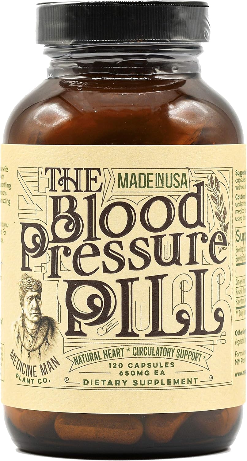 Blood Pressure Support Supplement - Blood Pressure Pill - Herbs to Lower Blood Pressure Naturally - Hawthorn Berry - Blood Circulation Supplement - High Blood Pressure Support - Heart Health - 120 Cap : Health & Household