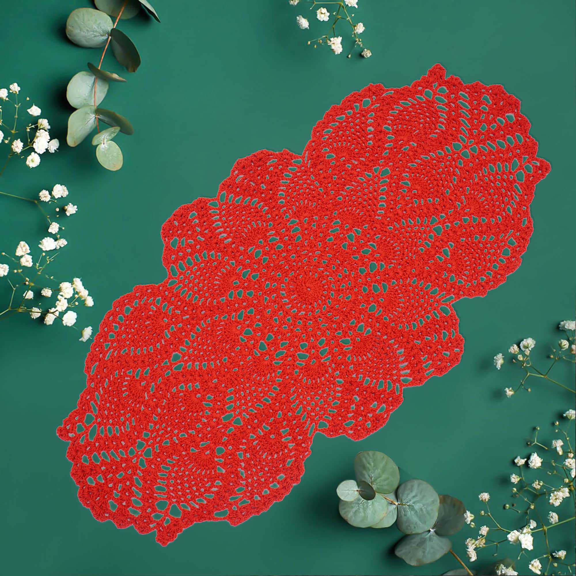 One Piece 23 X 12 Inch Oval Doilies Crochet For Dressers And