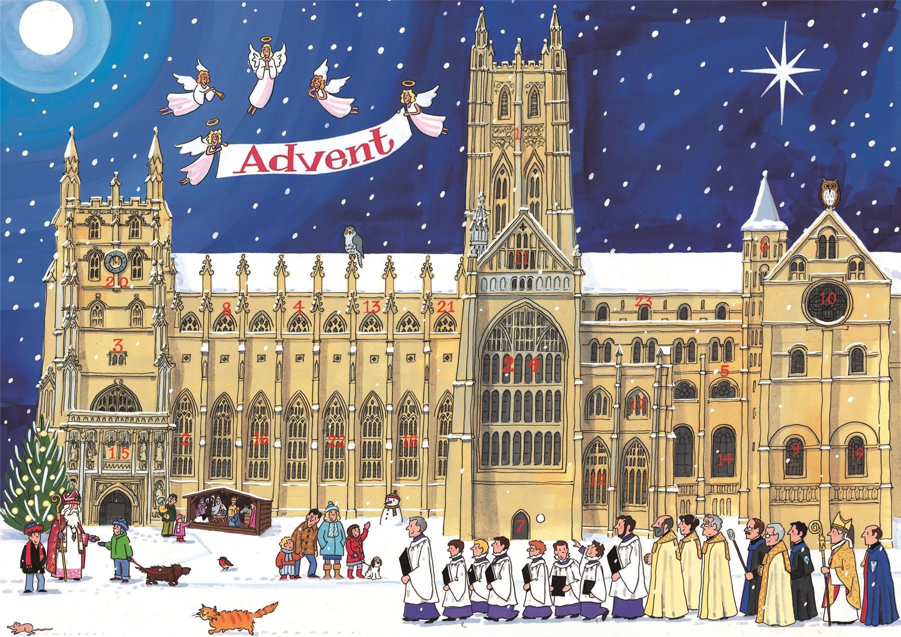 Carousel Home Alison Gardiner Traditional Card Advent Calendar Large - Christmas at the Cathedral