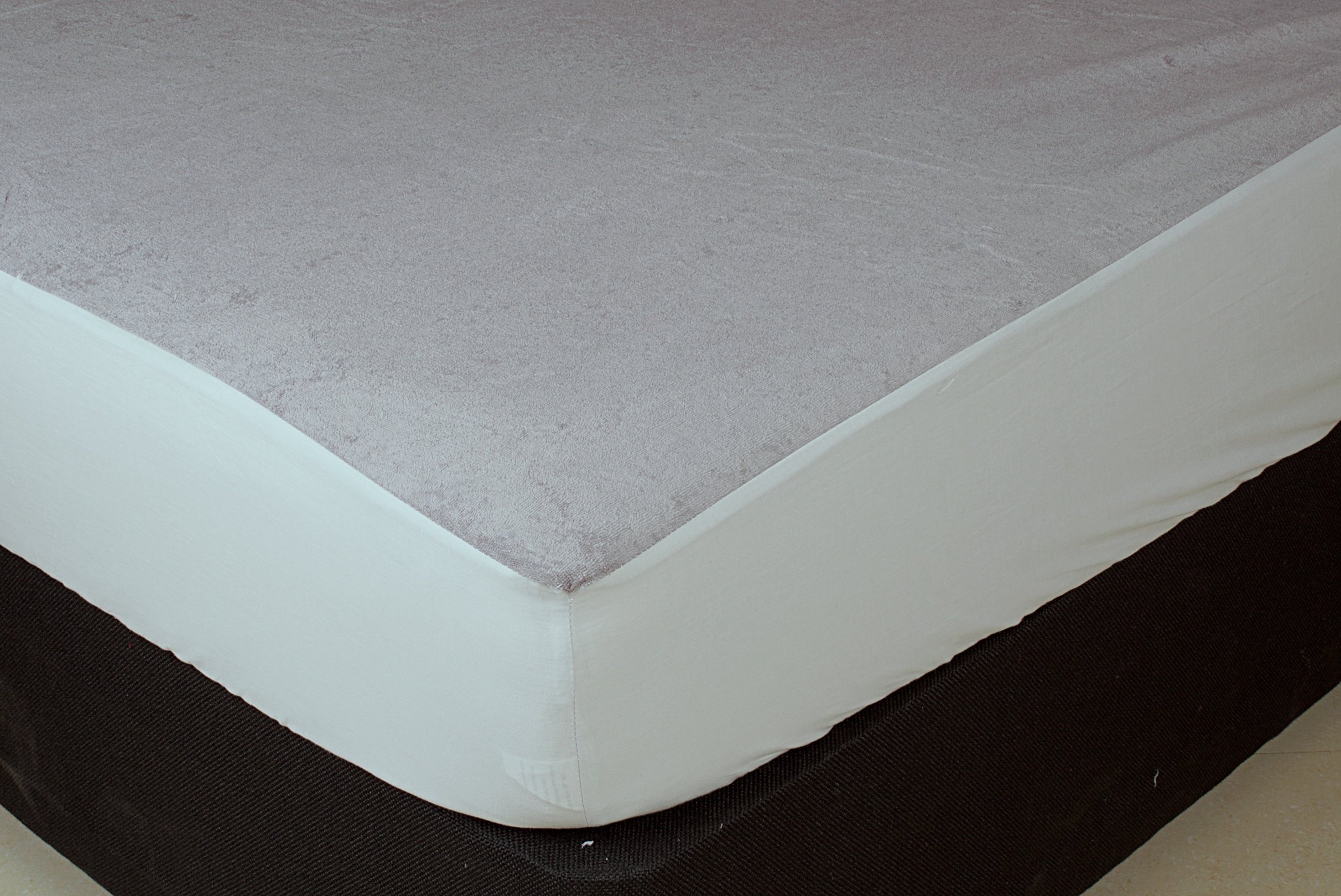 TRANCE HOME LINEN Zippered Encased 100% Waterproof, Dust Mite Proof, Bed Bug Protection Breathable Mattress Protector - King Size (78 x 72 x 10 Grey)