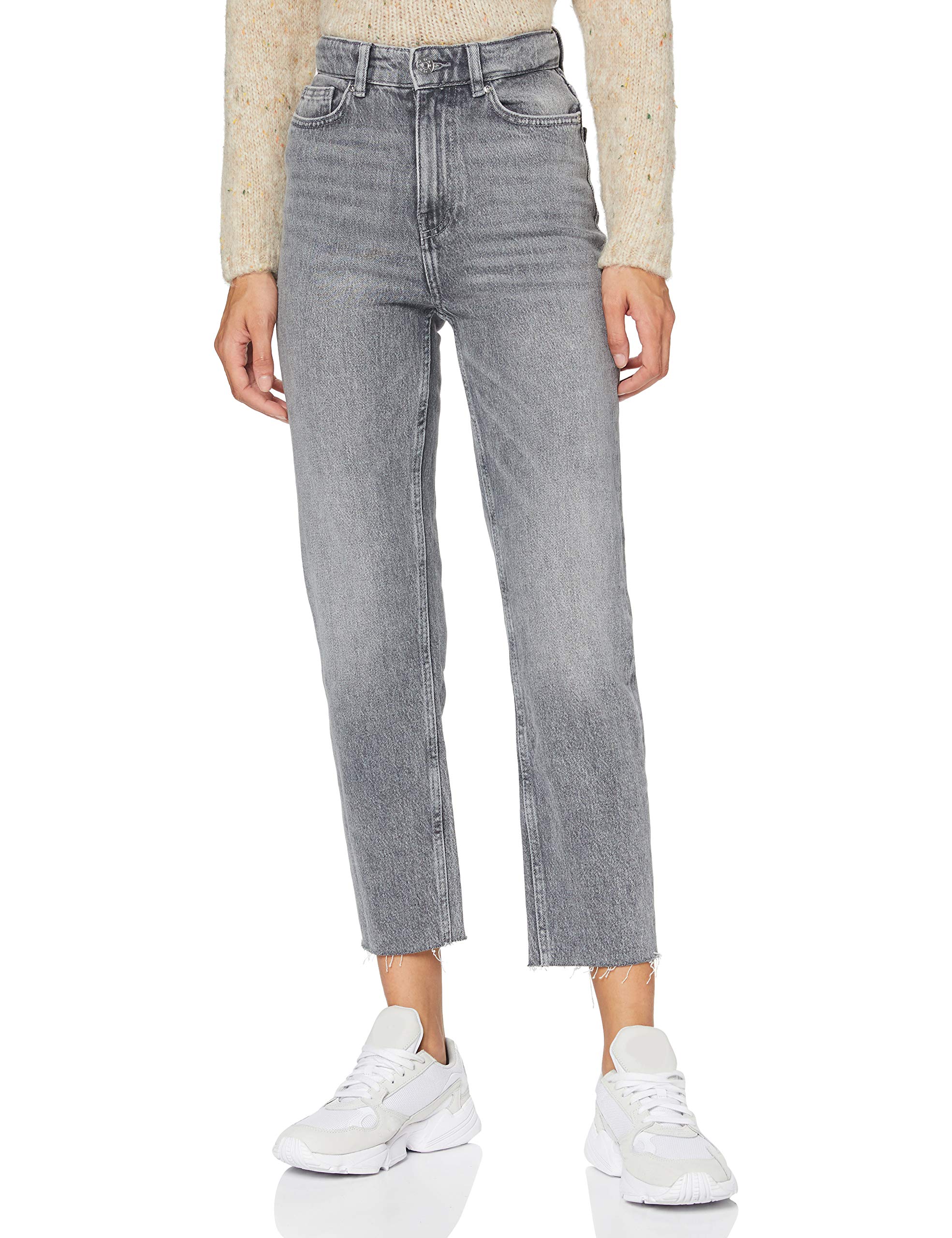 ONLY Female Straight-Fit Jeans Onlemily High Waist Straight Cut Jeans, Grey Denim, 28W x 34L