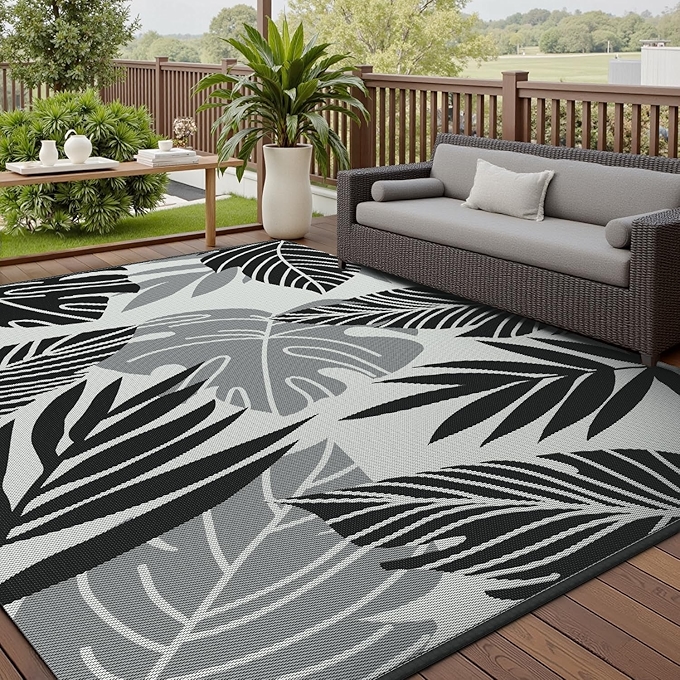 户外防水地毯 灰黑色可翻转露营垫