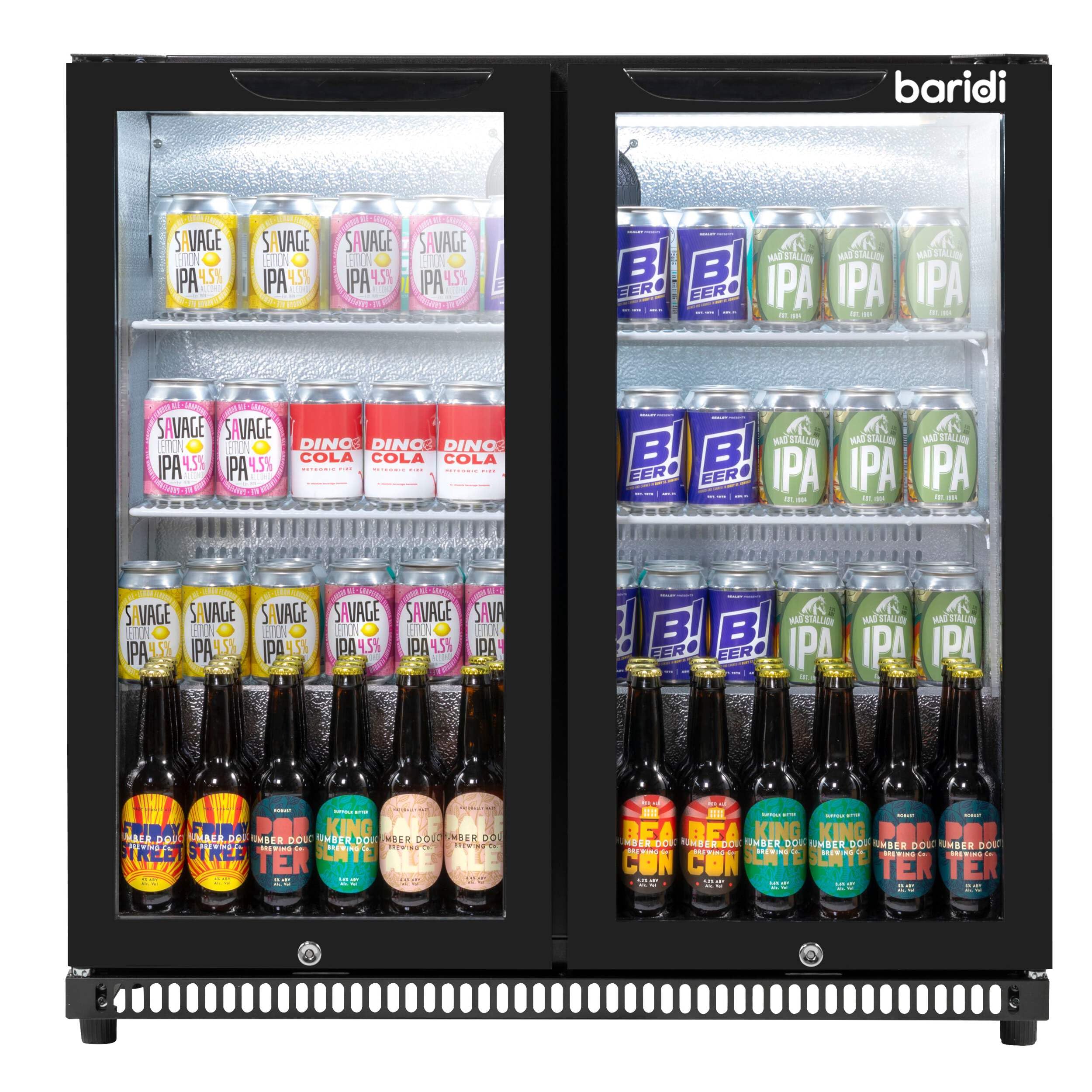 Baridi Back Bar Drinks Fridge with Hinged Double Door, 190L Capacity - DH272 — view 2