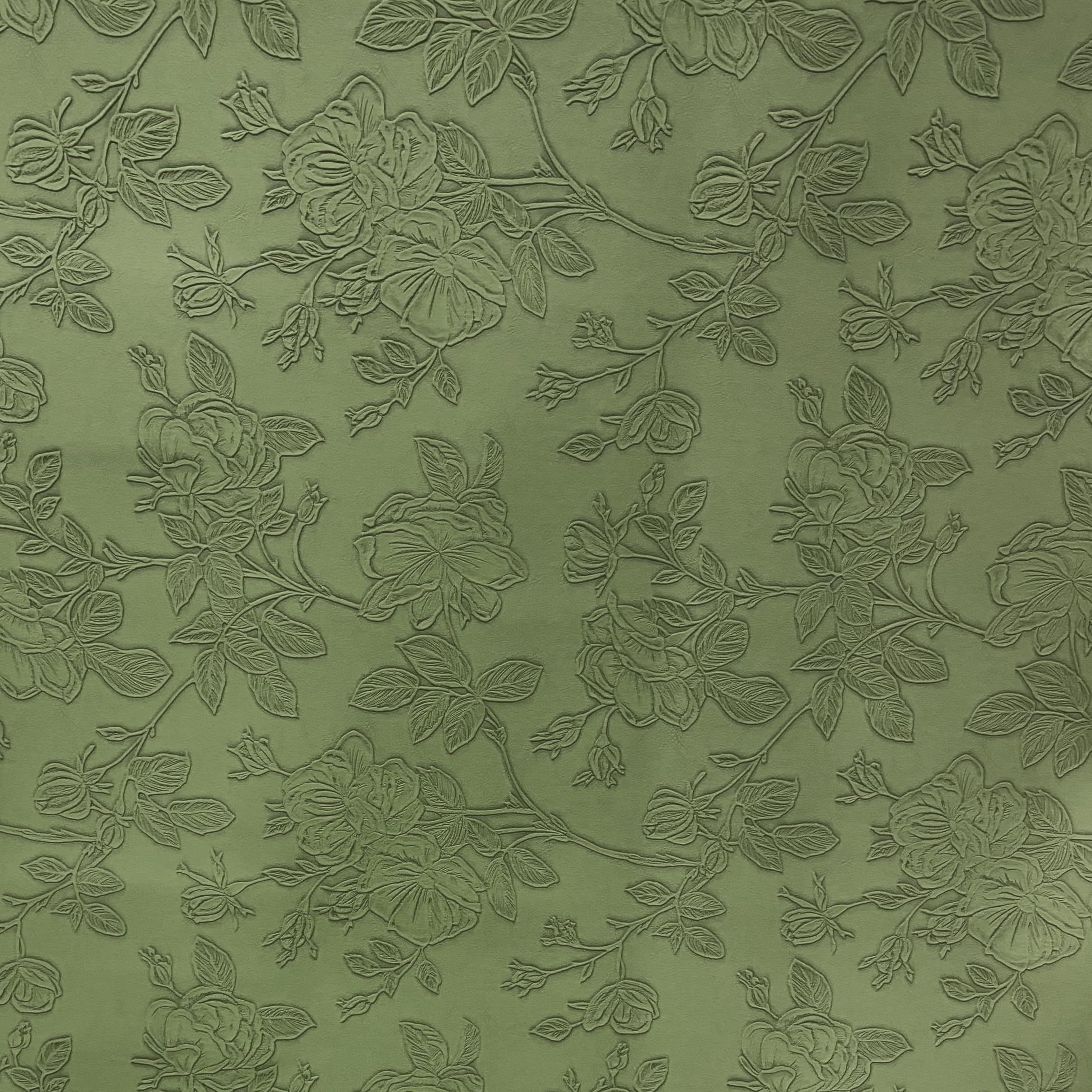 A-Express Floral Faux Leather Fabric, Embossed PU Vinyl Material, 140cm 55" Inches Wide, 430 GSM by The Metre - Image 4
