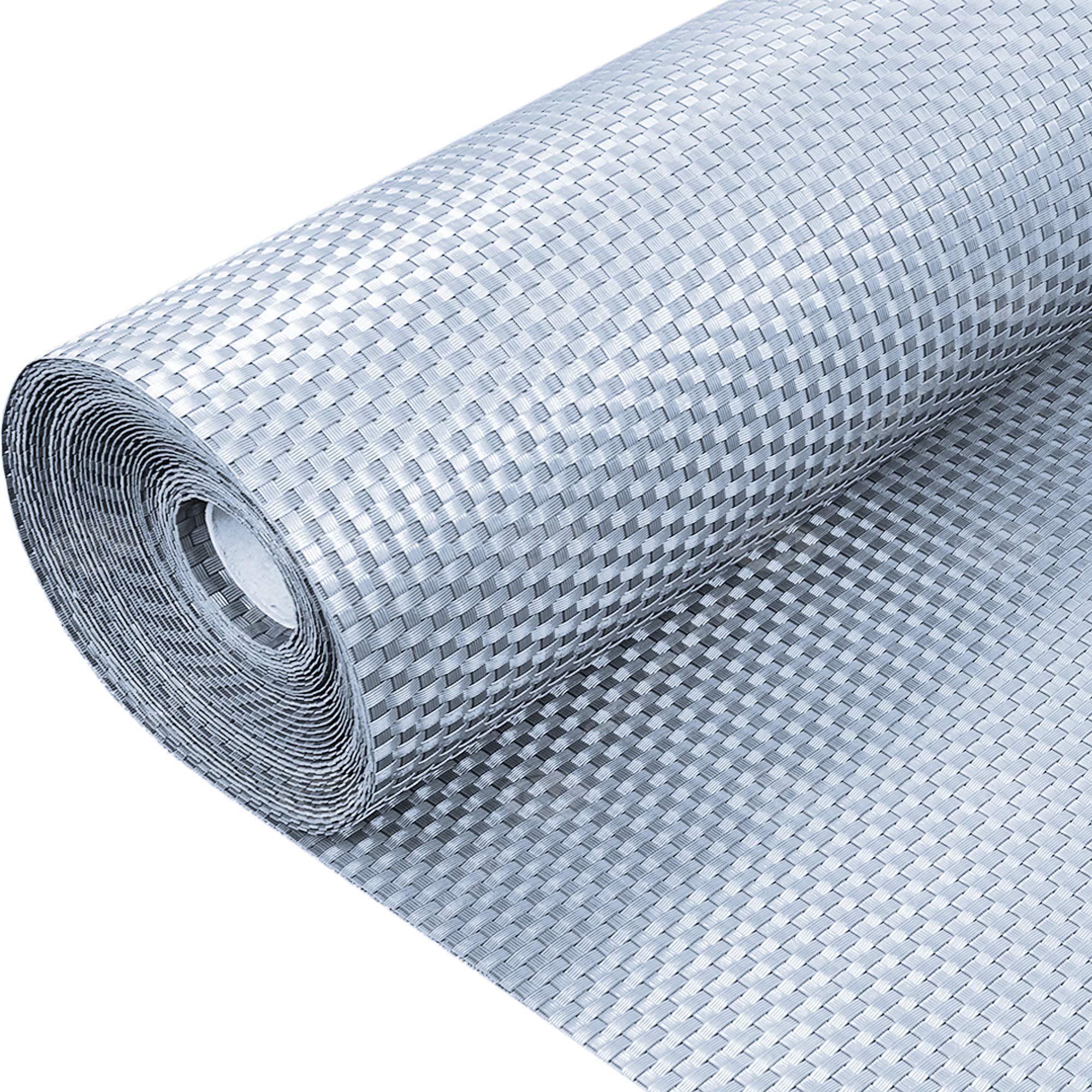 GroundMaster Artificial Rattan Border Screening Fence (Light Grey, 1m x 10m)