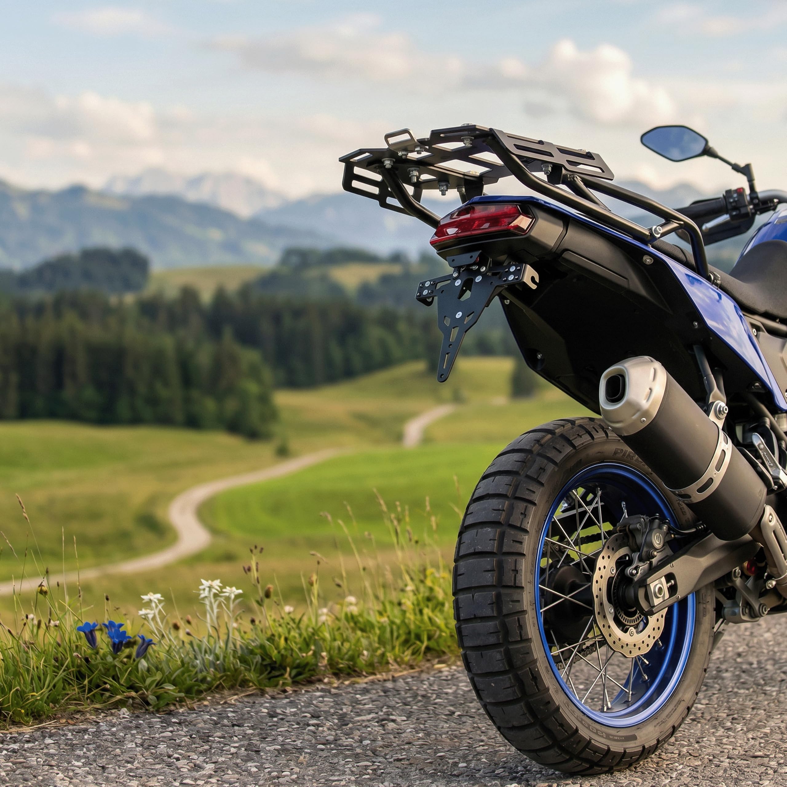 ZIEGER Pro Motorrad kurzer Kennzeichenhalter Kennzeichenträger Nummernschildhalter (kompatibel mit Yamaha Ténéré 700 Baujahr 2019 bis 2023)