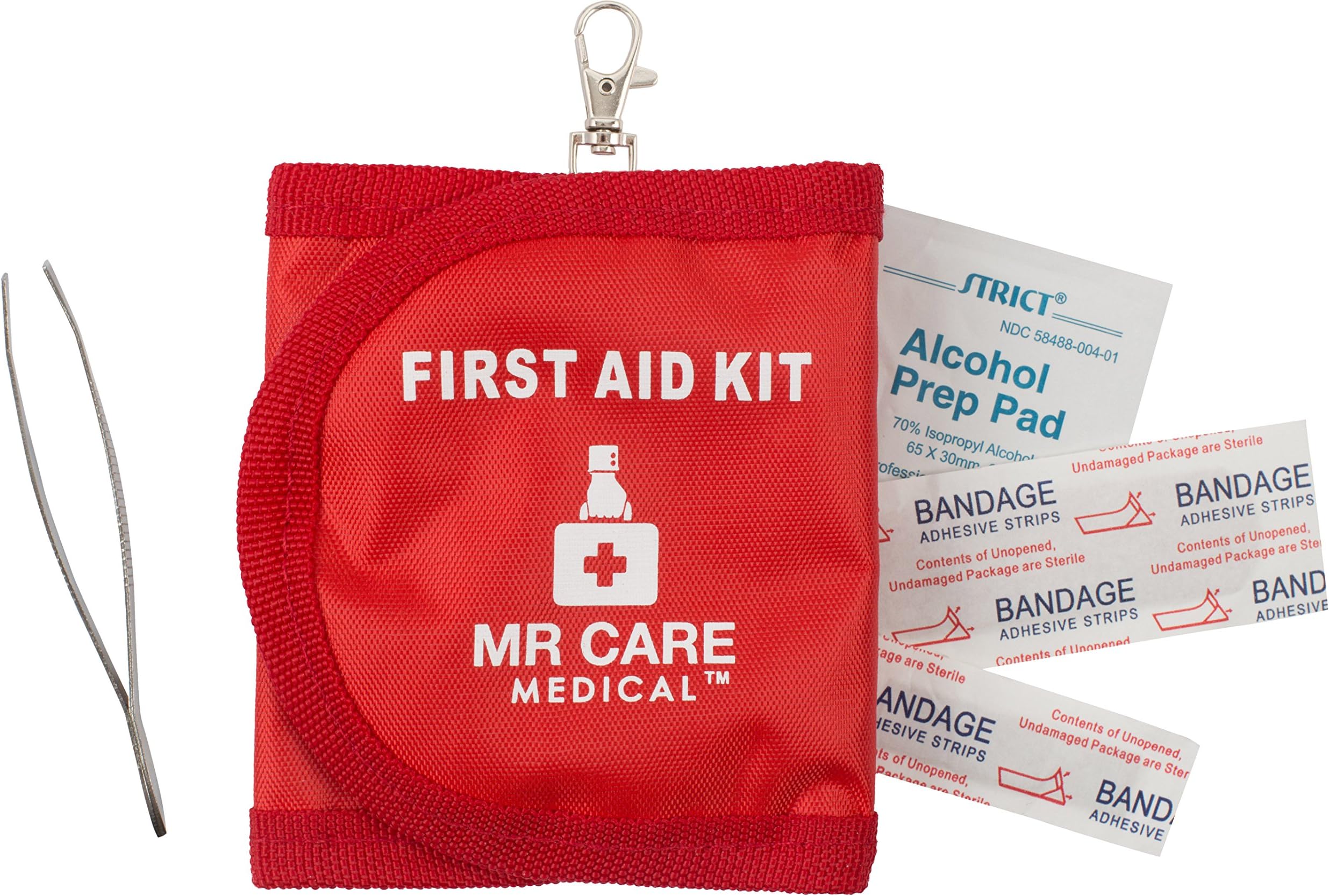 30 Piece First Aid Kit - Travel & Camping Compact and Portable Mini Emergency Response Kit with Keychain - by Mr Care Medical