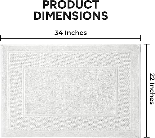 Miniatura 8 de Avalon Towels Tapetes de baño para baño, absorbentes, de secado rápido, tapetes de baño 100% algodón, suaves, tapetes de baño blancos, absorbentes,