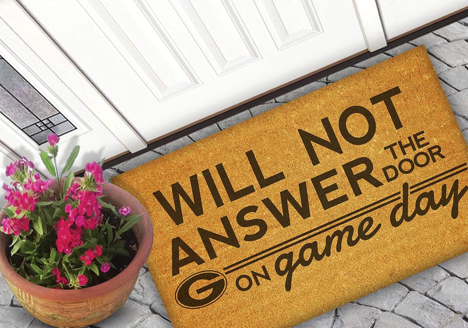 KH Sports Fan Georgia Bulldogs Will Not Answer Team Coir Doormat, Multi