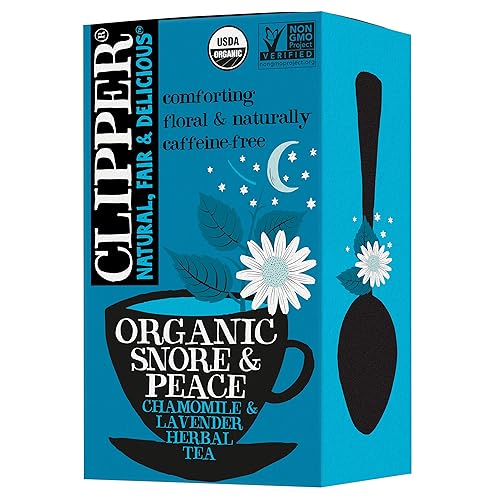 Clipper Tea - Té de hierbas orgánico de ronquidos y paz, orgánico USDA, sin OMG, té sin cafeína, 1 paquete, 20 bolsas de té sin blanquear