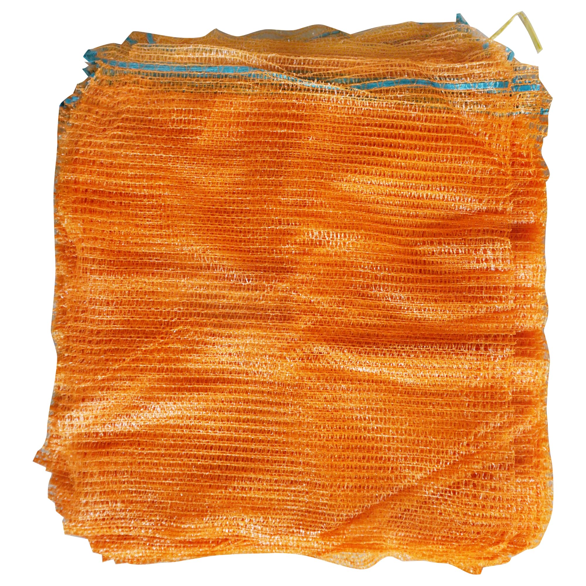 Raschel Lot de 100 sacs en maille plastique avec cordon de serrage Orange 42 x 60 cm