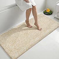 Vista 66 de Yimobra Alfombra de baño larga antideslizante, lavable, suave y absorbente, alfombra de baño de microfibra de doble tono con respaldo de goma