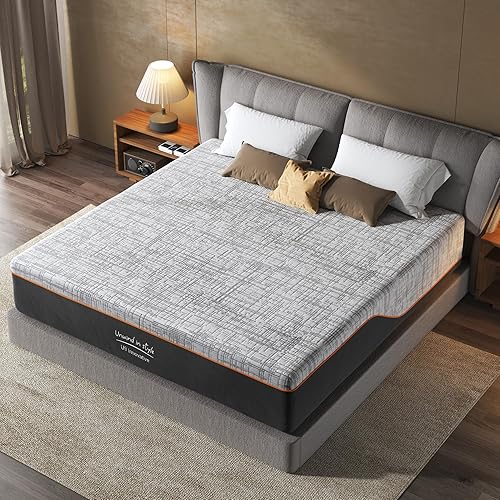 Colchón King de 10 pulgadas, colchón de espuma viscoelástica multicapa, firmeza media con infusión de carbón de bambú y té verde