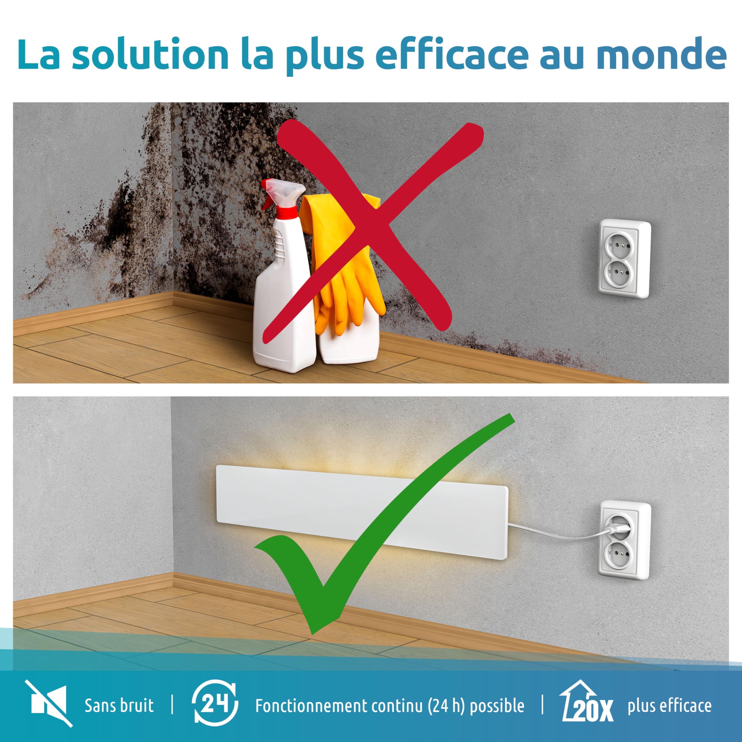 ELIAS Dissolvant de moisissure Basic Plus Module d'extension – Dissolvant magique sans produits chimiques – Alternative à chaque spray de moisissure ou peinture blanche pour n'importe quelle pièce