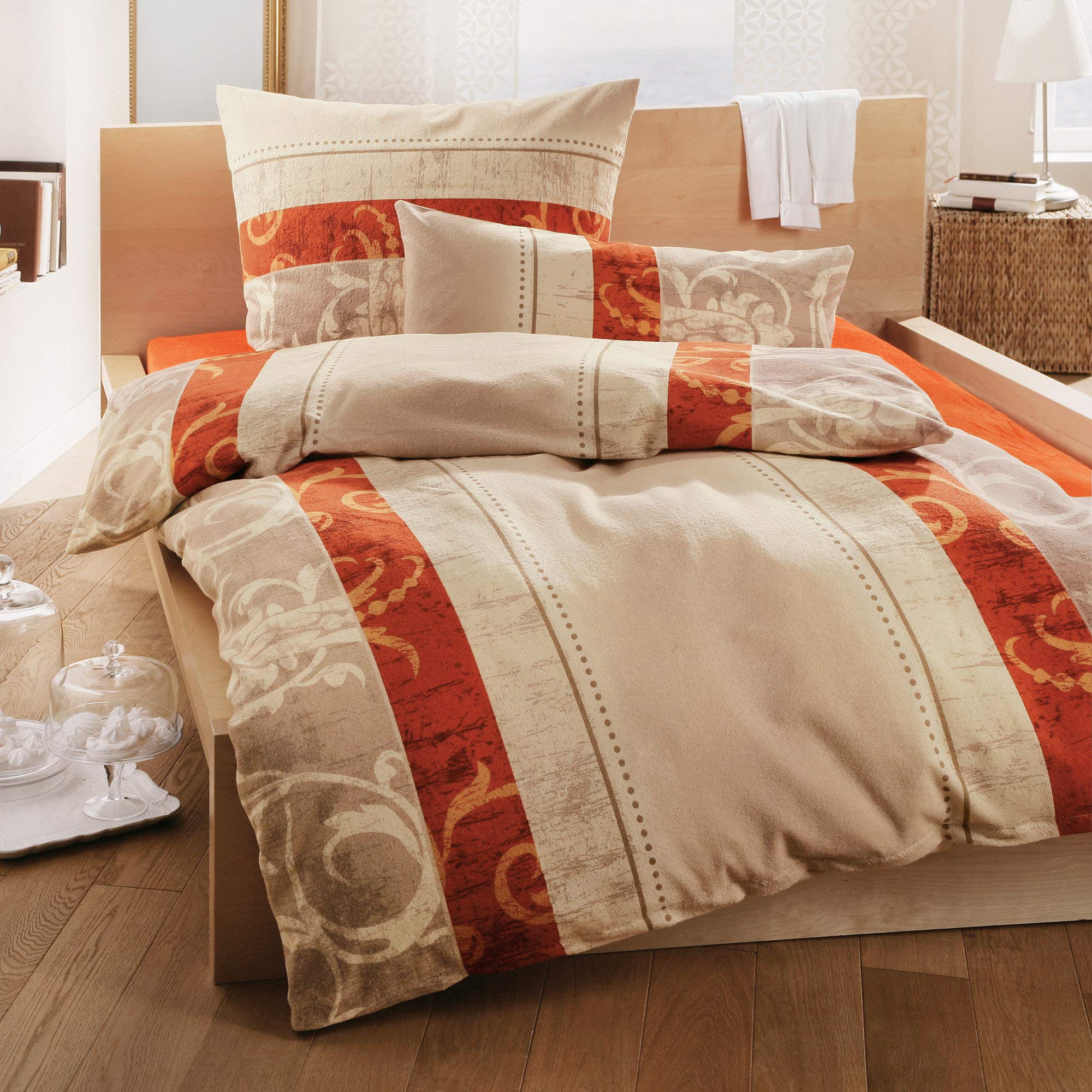 Dyckhoff Bettwäsche Weichfrottier beige Größe 1x 135x200 cm + 1x 40x80 cm