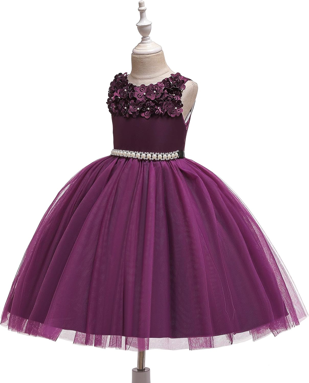 Glamulice Vintage Flower Girl Dress 3D Floral Tulle Pageant Dresses Kids Wedding Bridesmaid Formal Holiday Party Gown - Image 3