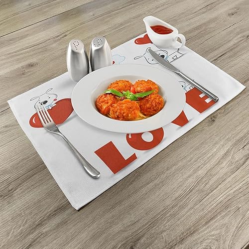 Miniatura 304 de Ambesonne Juego de 4 manteles individuales amarillos y azules, diseño de flores de primavera, flores vibrantes, manteles individuales de tela Azul