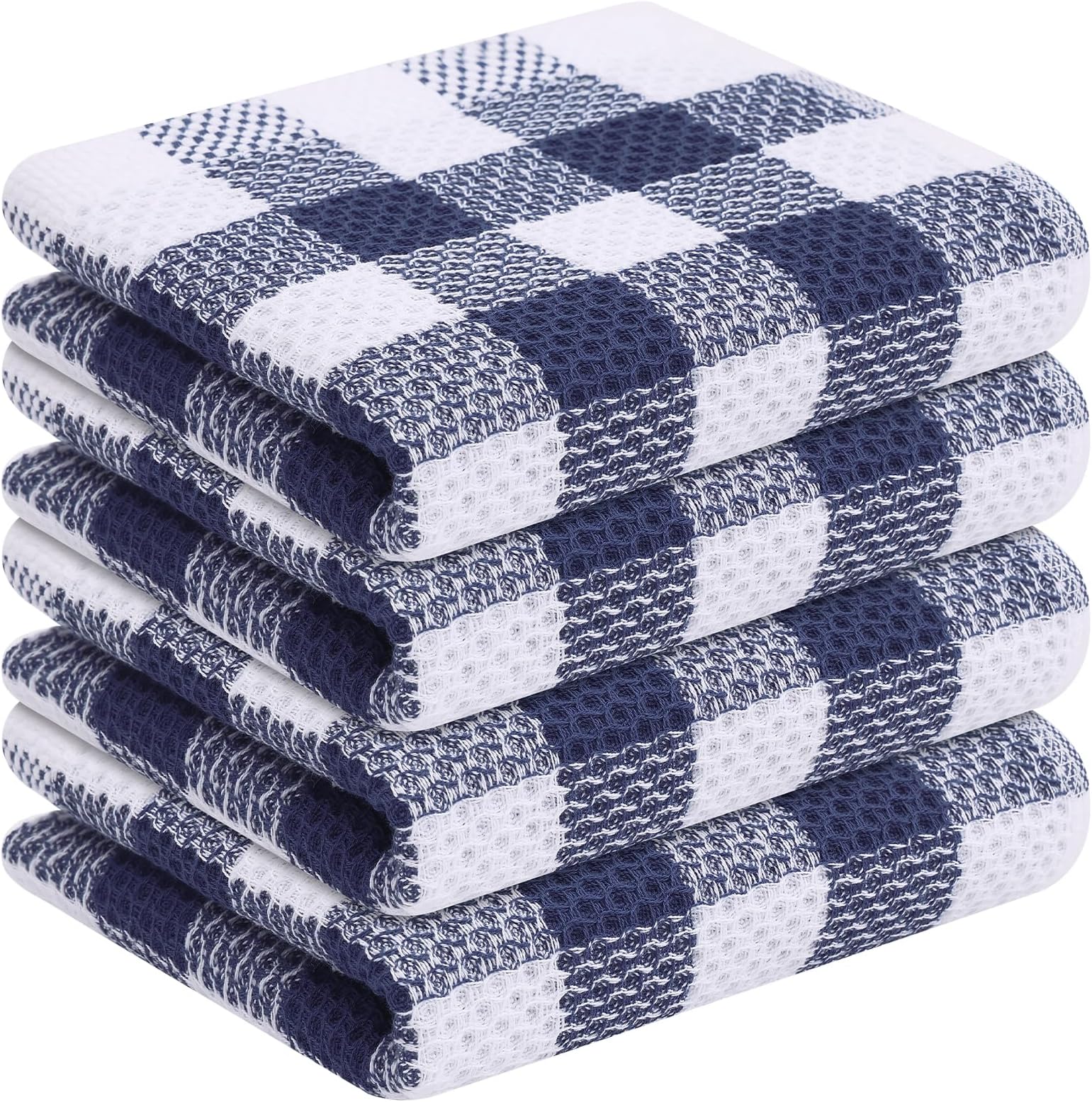 J & M Home Fashions Set Da 12 Strofinacci In Waffle – Blu, 33x33 Cm Per Cucina