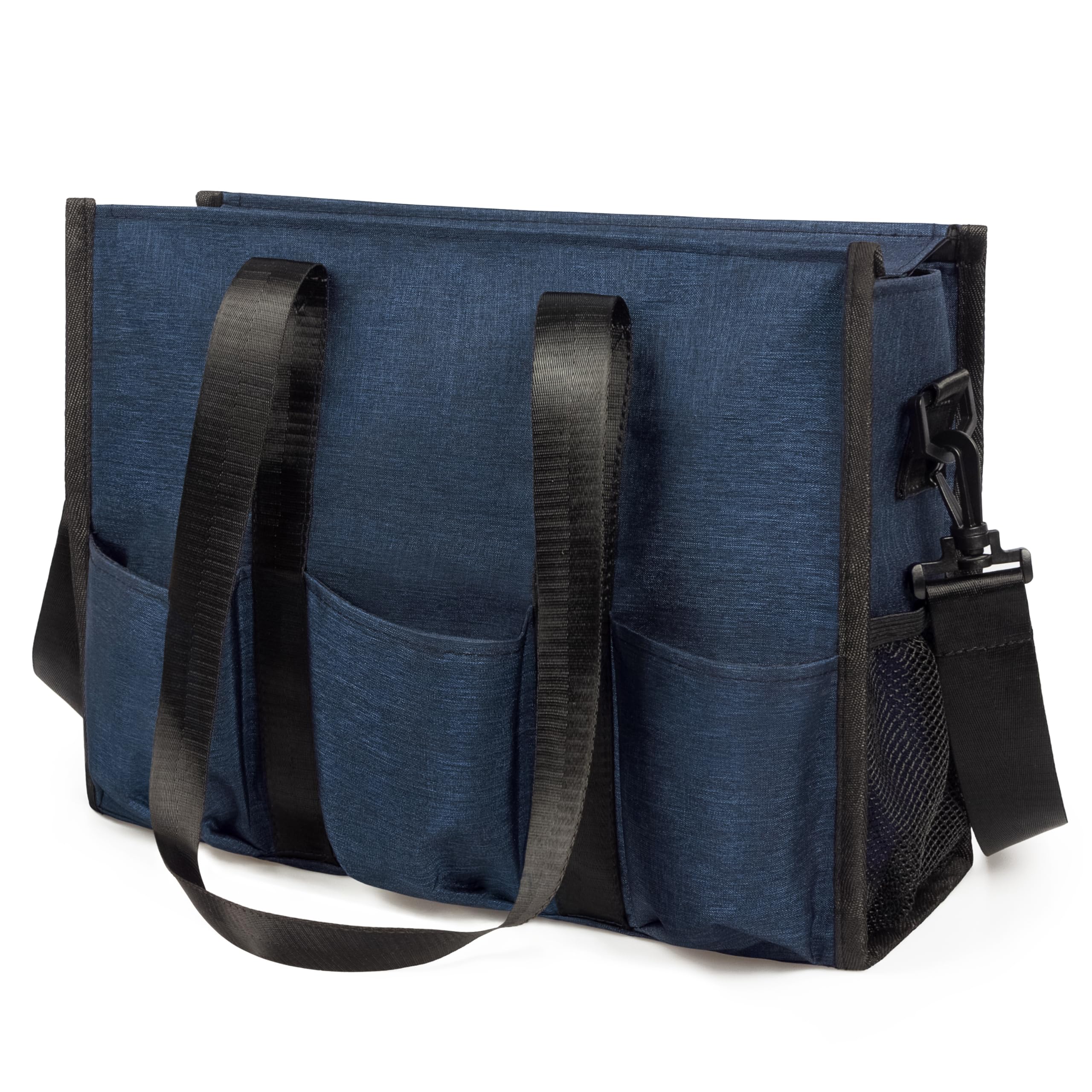 VOLGANIK ROCK Tote Bag with Compartments, Large Multi Pockets Tote Bag for Women & Men Work Tote Bags with Zipper