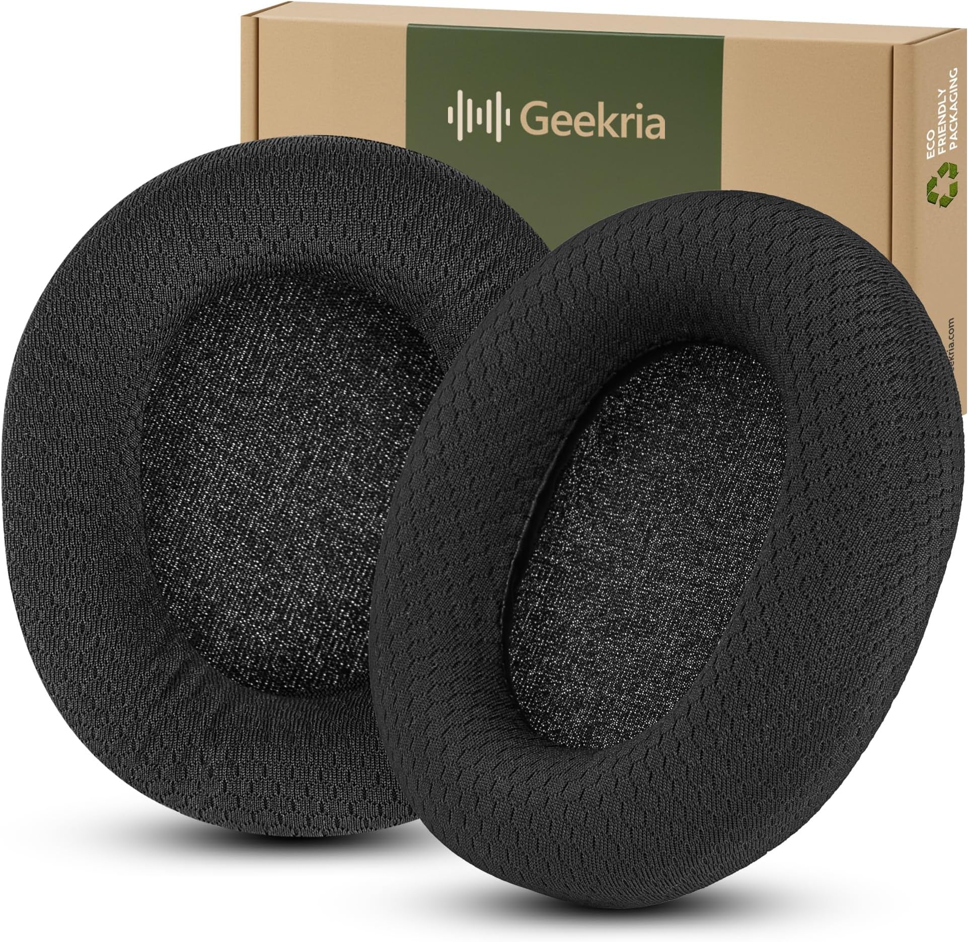 Geekria Comfort Mesh Fabric Replacement Ear Pads Compatible with Microsoft Xbox Wireless/Wired, Xbox Stereo/Stereo Headset 20th Anniversary Special Edition Headphones (Black)