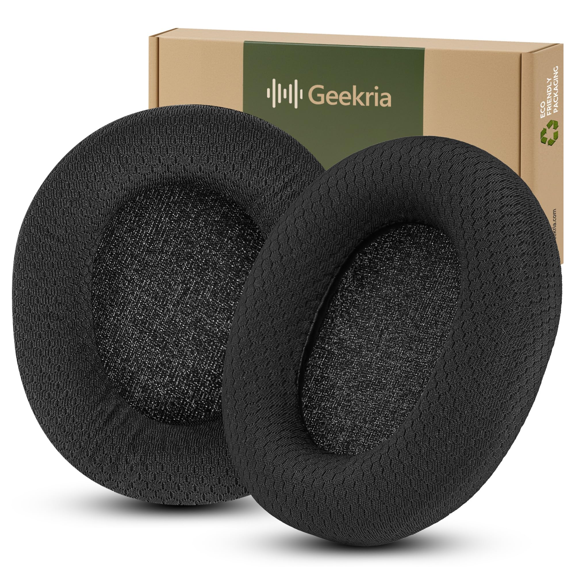 Geekria Comfort Mesh Fabric Replacement Ear Pads Compatible with Microsoft Xbox Wireless/Wired, Xbox Stereo/Stereo Headset 20th Anniversary Special Edition Headphones (Black)