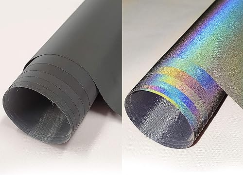 Tela reflectante ligera para deportes y seguridad, de alta visibilidad, 55 pulgadas de ancho, se vende por yarda (no elástica, arcoíris)