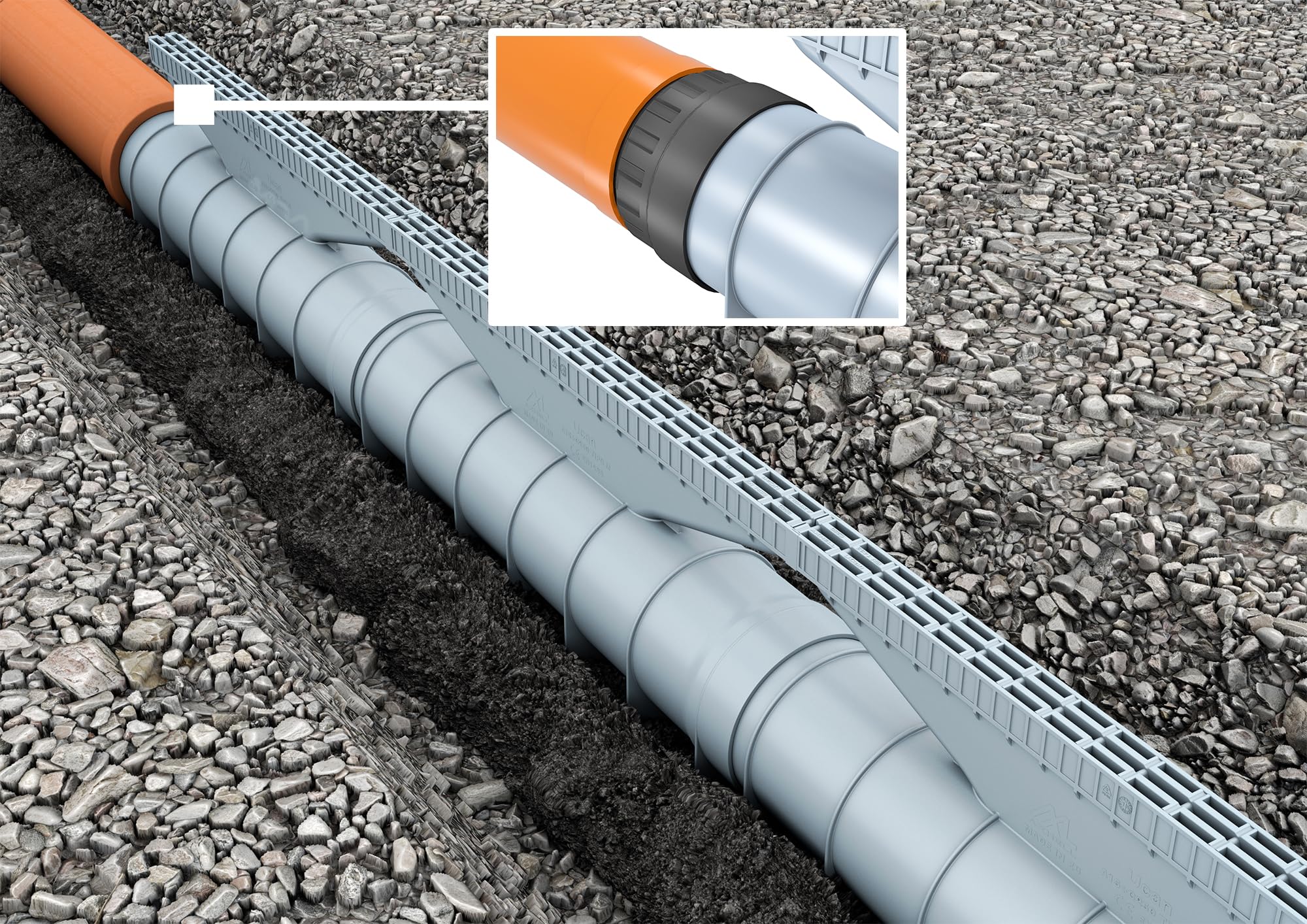 Jardibric - Kit de Caniveaux de Drainage Classe C250-3 m Linéaires (6 Modules) - Ø 110 x 100 mm - Conforme NF en 1433