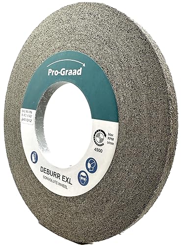 Miniatura 34 de EXL 09549 - Rueda de desbarbado, 6 x 1 pulgada x 1 pulgada fina, carburo de silicio, rueda de desbarbado, acabado y pulido de metal, convoluto, 09549