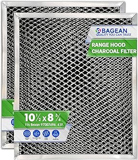 Stove Hood Vent Filter 10.5" x 8.8" 41F 97007696 Fit's Nutone & Broan Range Hood Filter Replacement for Ductless Exhaust Fan - Mesh Screen Filters Grease & Carbon Freshens Kitchen Oven Air (2-Pack)