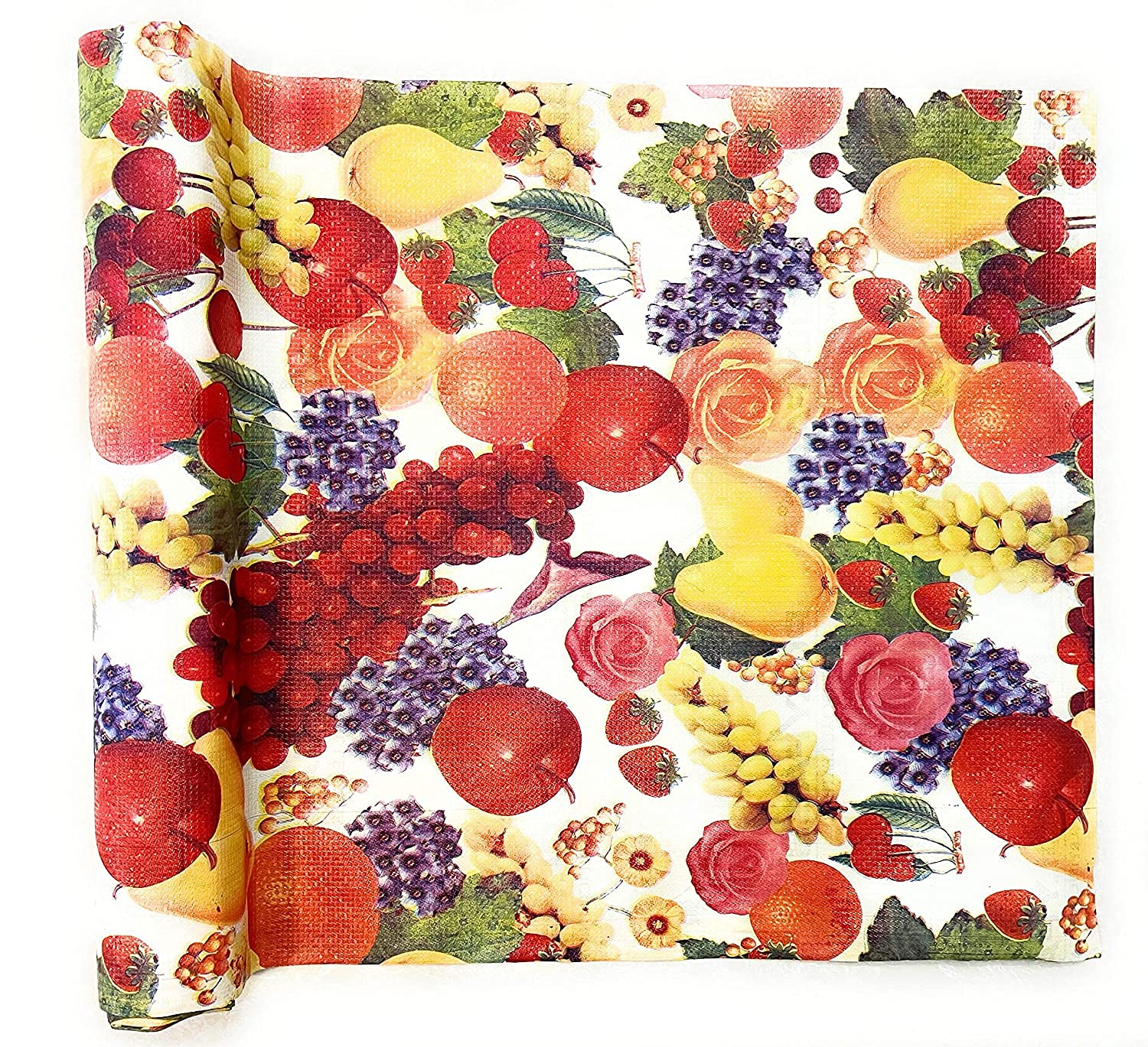 CASA-NEST 5 Metre Long Shelf Roll for Cupboard/Almirah, Shelf Protector for Wardrobe, Sheet Roll/Mat for Drawer, Liners for Kitchen Cupboard-Fruit Layout4-Roll001-image-47