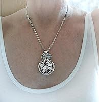 Vista 8 de St. Lucia of Fatima Locket Necklace, Patron Saint Catholic Jewelry, Confirmation Gift