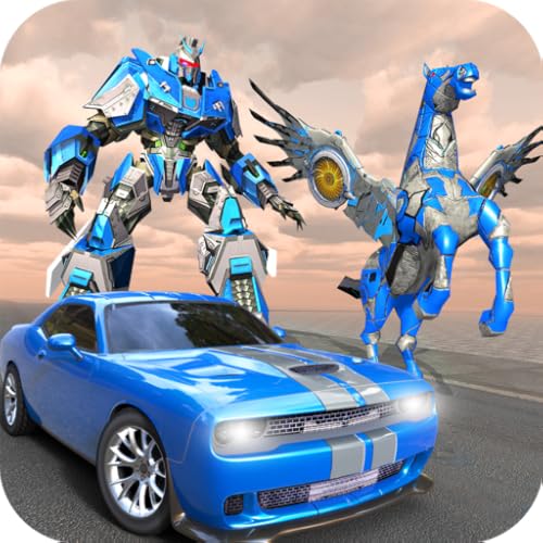 US Police Robot Car Flying Horse Simulator Game