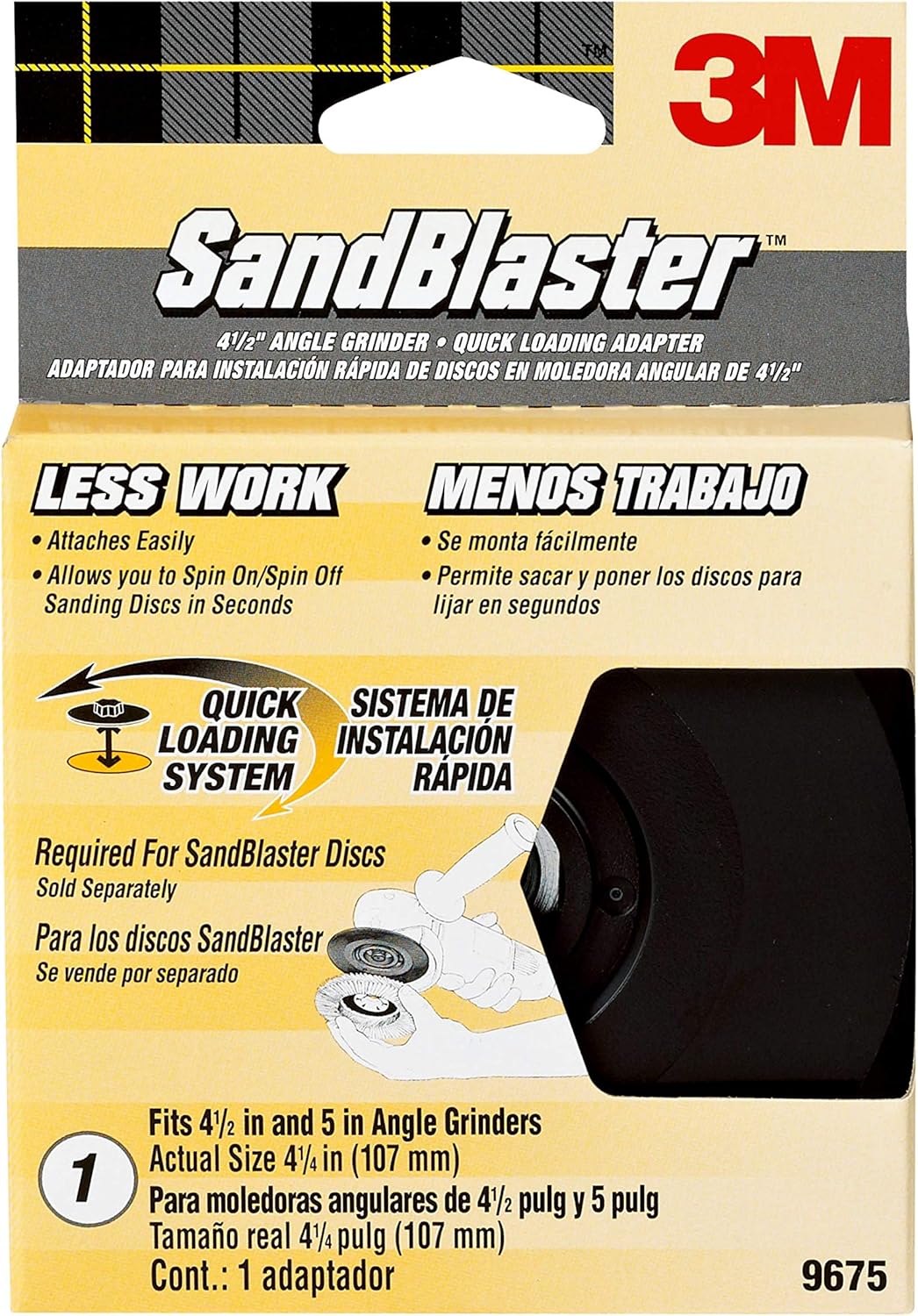3M SandBlaster Quick Change Hub for Right Angle Grinder, 4.5 in.