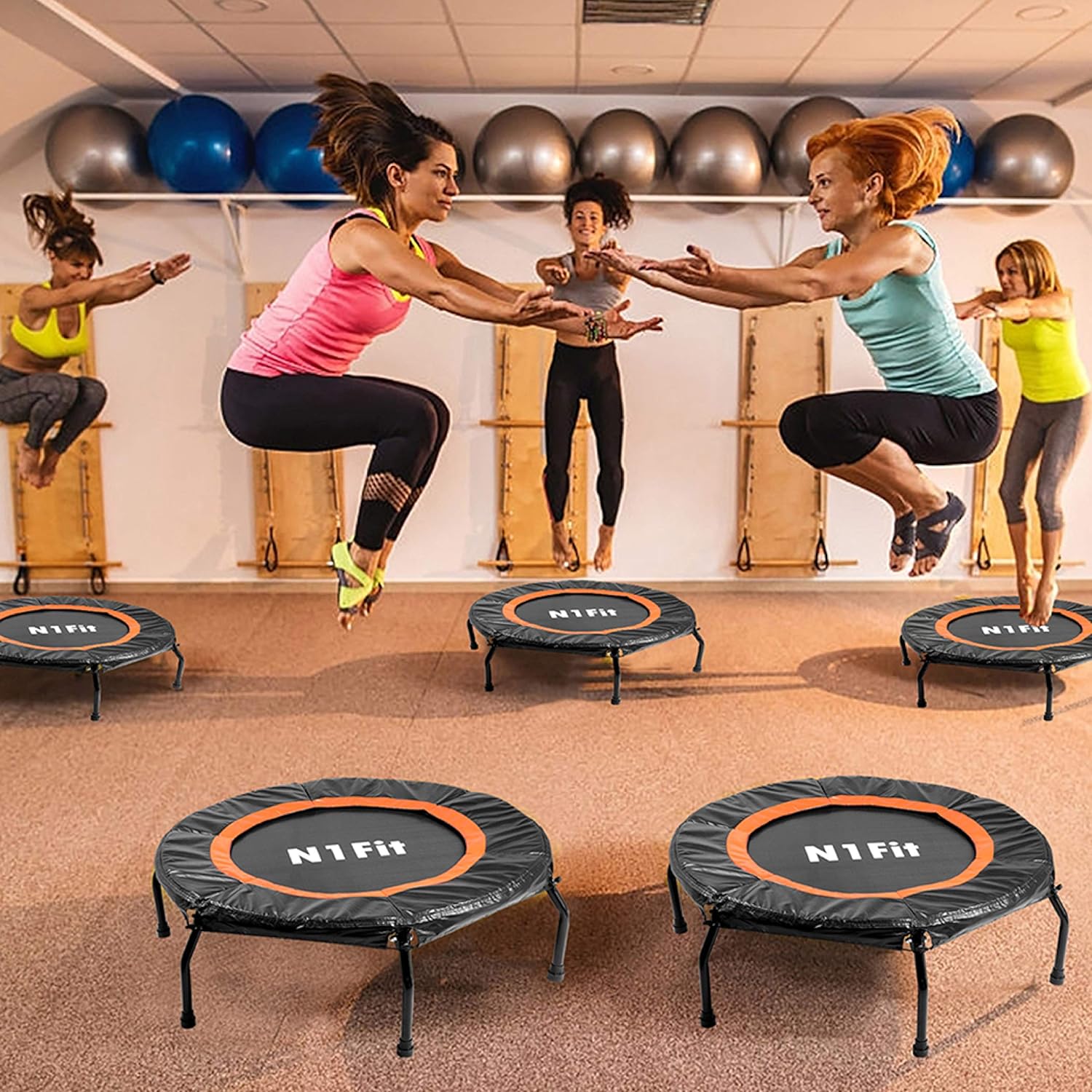 Rebounders Mini Trampolines for Adults 40"- Fitness Trampoline, Workout Trampoline, Rebounder Trampoline for Adults and Kids, Personal Trampoline with Bungee Rope System Home Workouts (Black) : Sports & Outdoors