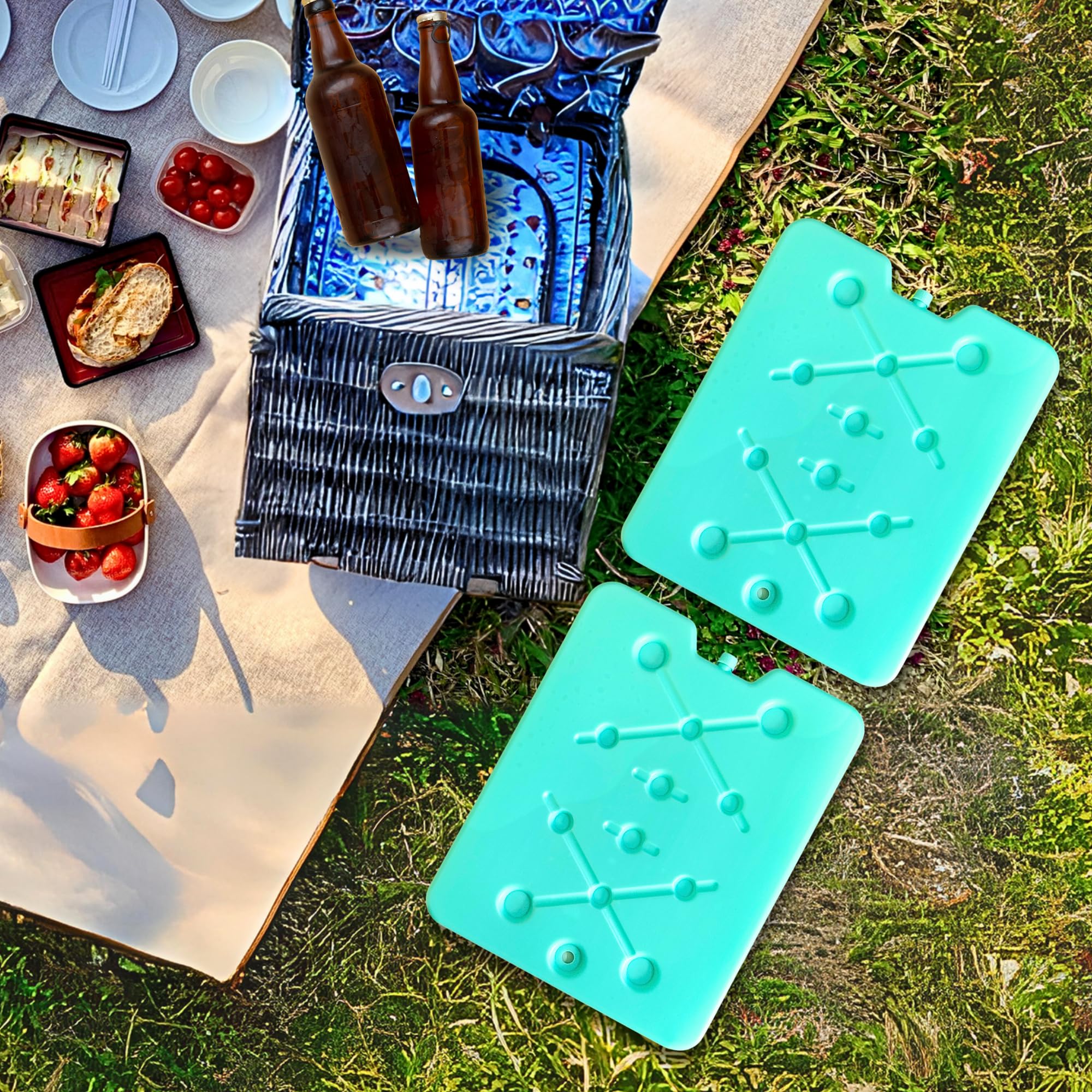 GURIN Bolsas de hielo reutilizables para lonchera, hieleras, bolsas o mochilas, frías hasta 8-12 horas de larga duración para camping, picnic, actividades al aire libre, entrega de alimentos