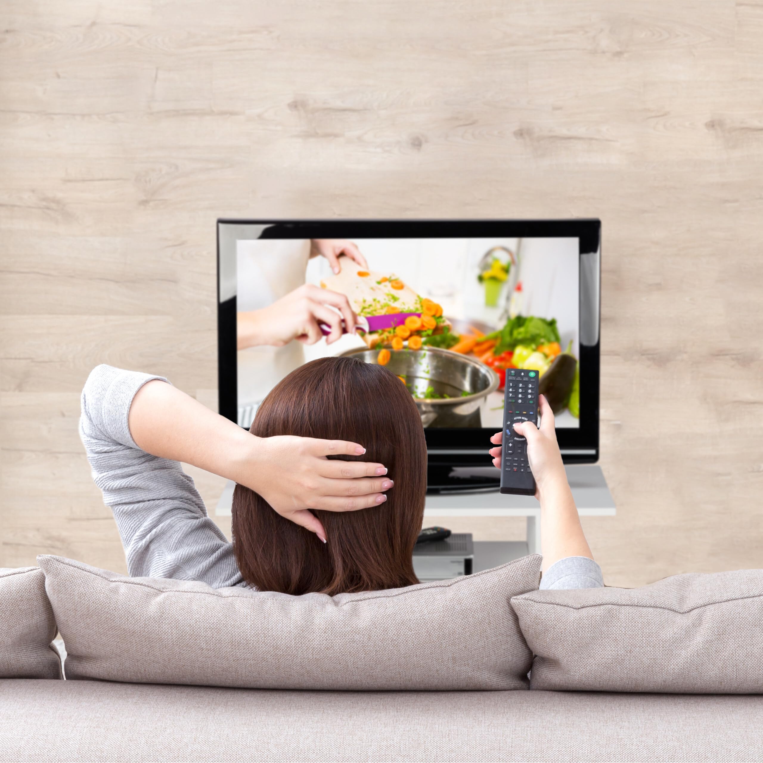 Relaxdays Mobiletto Porta TV con Ruote, 4 Ripiani Aperti, per Apparecchi Elettronici, CDs, DVDs, HLP 40x80x40, Bianco