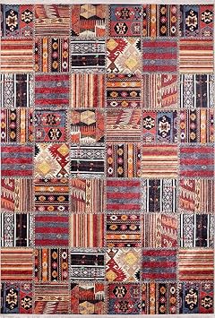 Hangzhou Bordo Patchwork Modern Geometrik Etnik Desenli Boho Makinada Y kanabilir Hav Toz Vermez Leke Tutmaz Kaymaz Taban Dijital Makine Bask  Hal  Oturma Odas  Salon Yolluk Koridor Mutfak Hal s