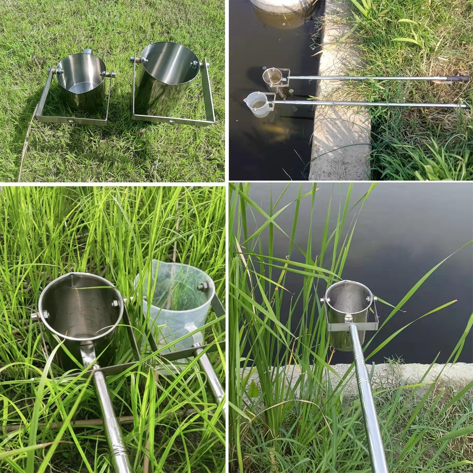 Próbnik wody ze stali nierdzewnej z wysuwanym drążkiem, bardzo długi zbiornik płynu do basenu, laboratorium, fabryki i brzegów rzek, zestaw do pobierania próbek wody