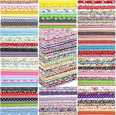 1200 Pcs 4 x 4 Inches Cotton Fabric Bundle Floral Precut Fat Squares Scraps Cotton Quilting Fat Flower Fabric Patchwork for DIY Craft Sewing Clothing