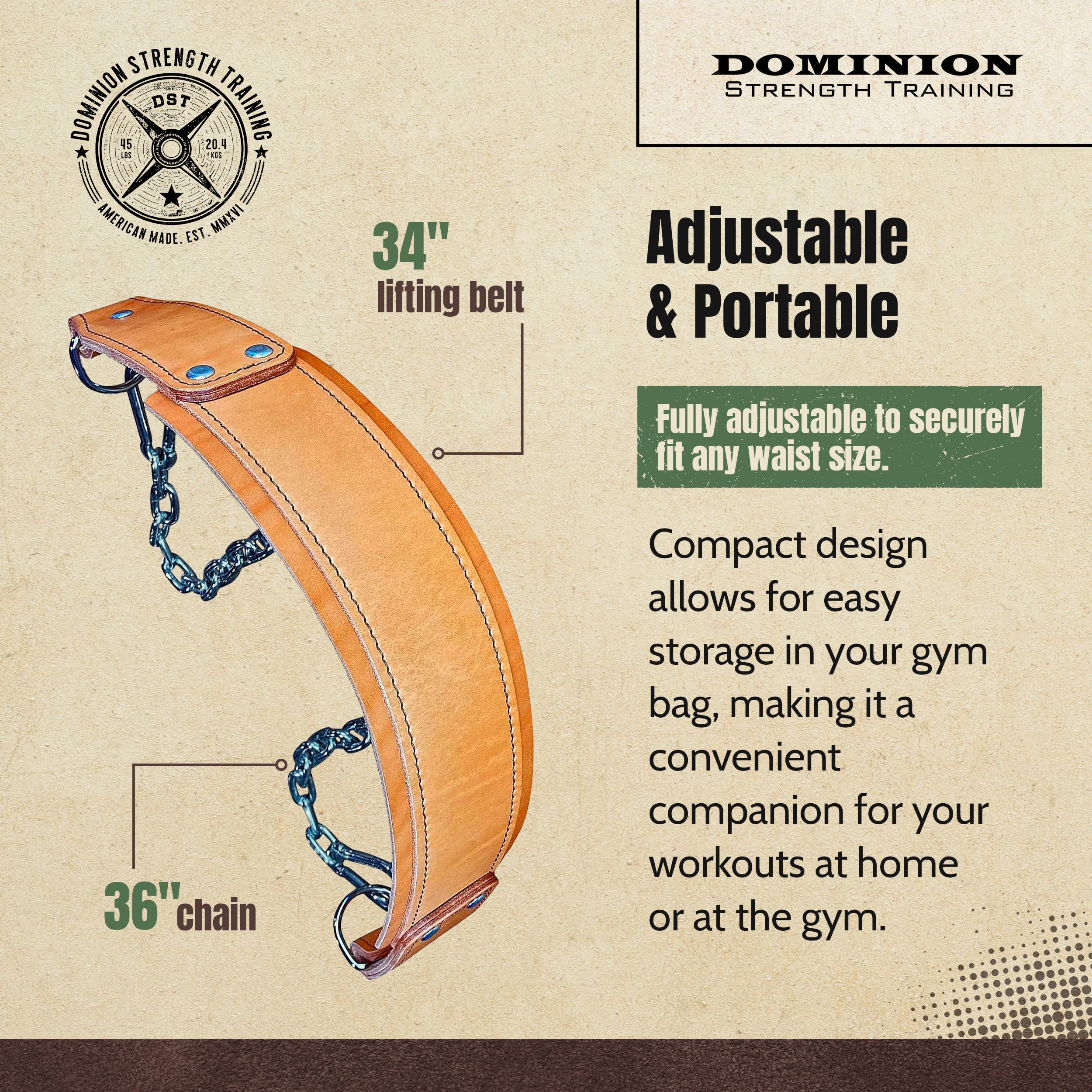 Amazon | Dominion Strength トレーニングレザーディップベルト