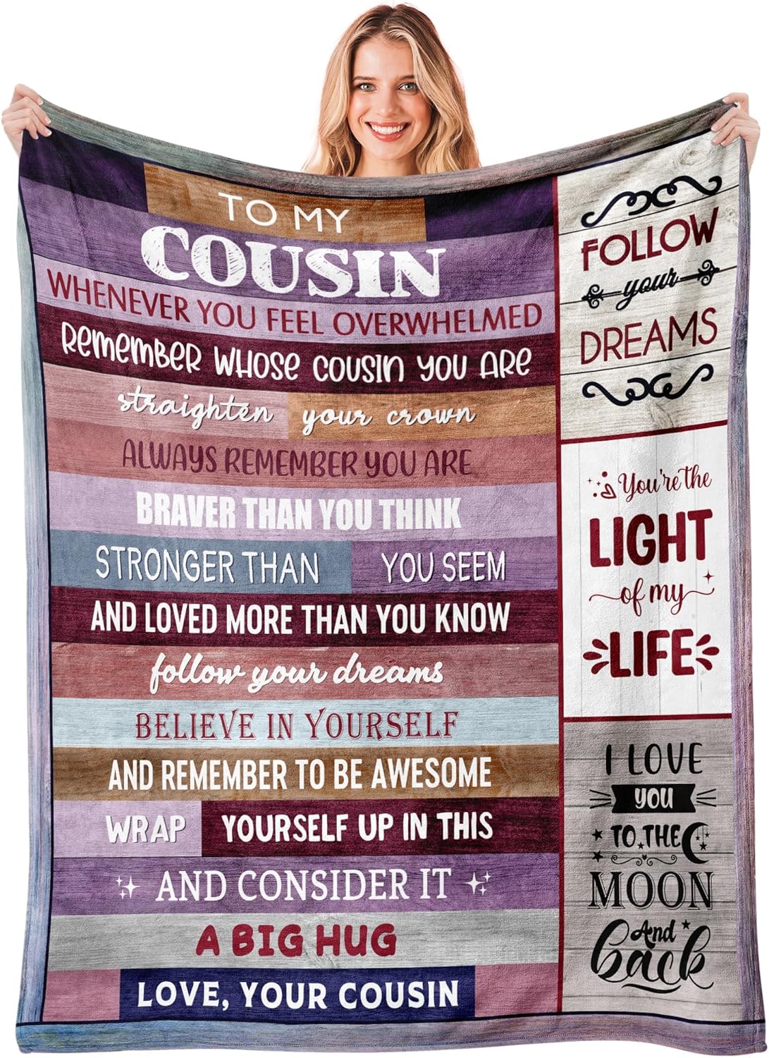 Cousin Gifts, Cousins Gifts for Women, Birthday Gifts for Cousin, Gifts for Cousins Female, Best Cousin Ever Gifts, to My Cousin Christmas Mothers Day Throw Blanket 50"x60" 50"x60" Cousin Gifts