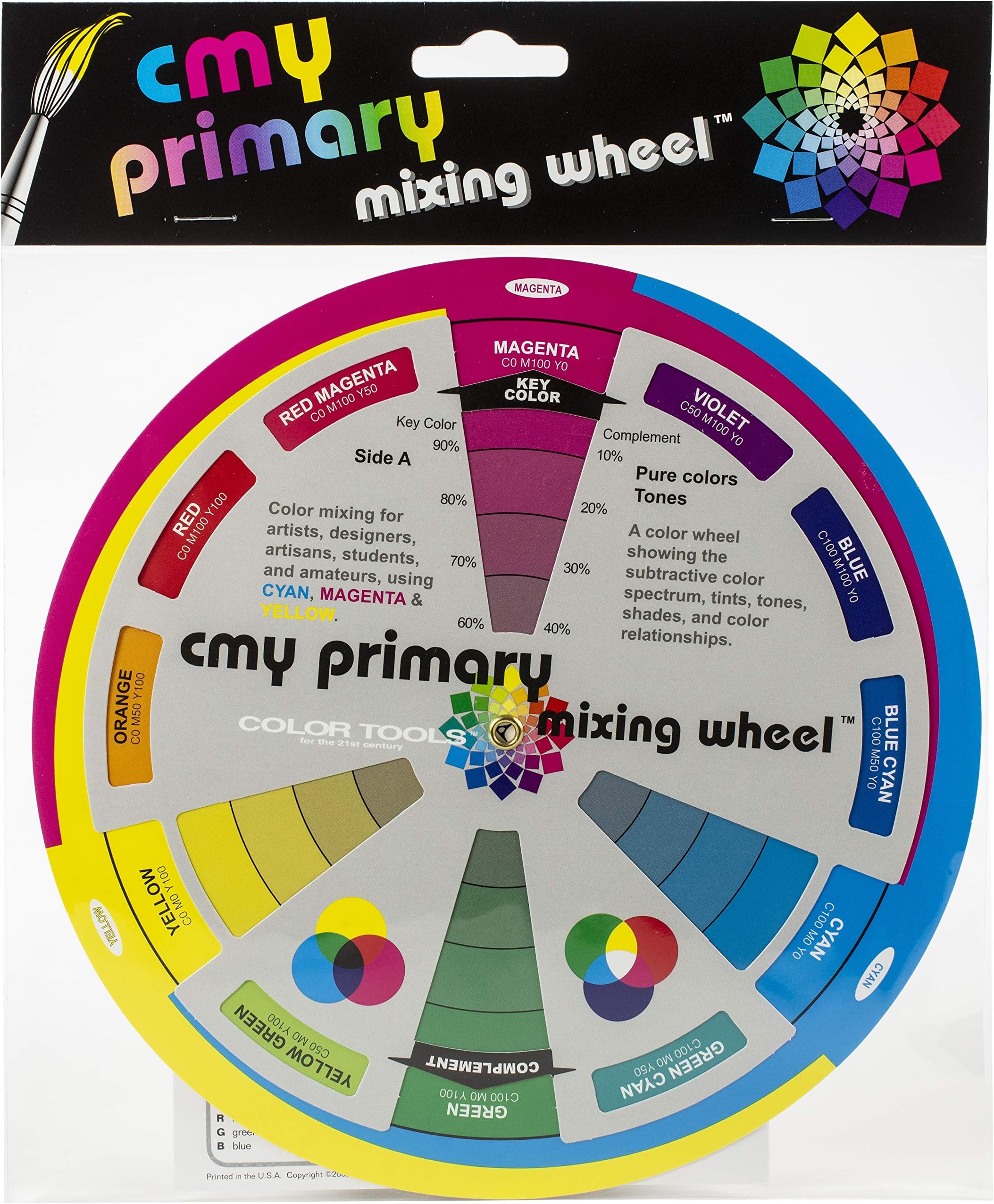 The Color Wheel Company CMY Primary Mixing Wheel W/Workbook