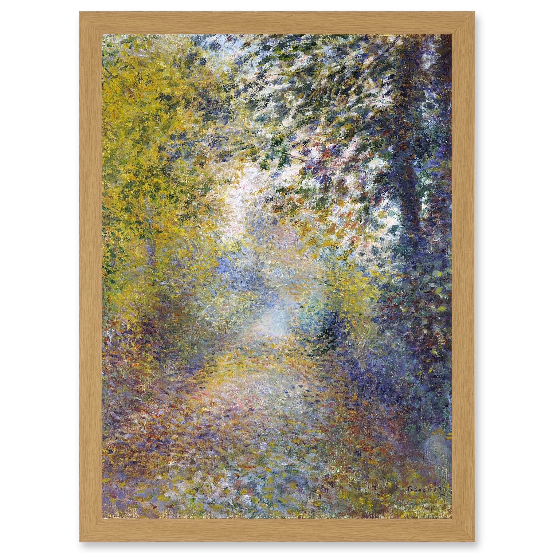 Artery8 Renoir In The Woods Painting Landscape Artwork Framed Wall Art Print A4