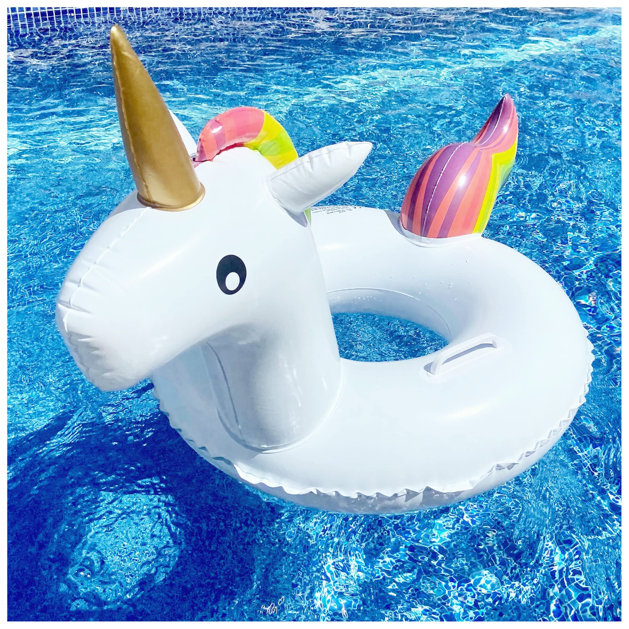 Jouet Piscine Enfant été BLUE SKY - Bouée Licorne - Gonflable - 069336 - Blanc - Vinyle - 55 Cm Piscine Enfant Aire De Jeux