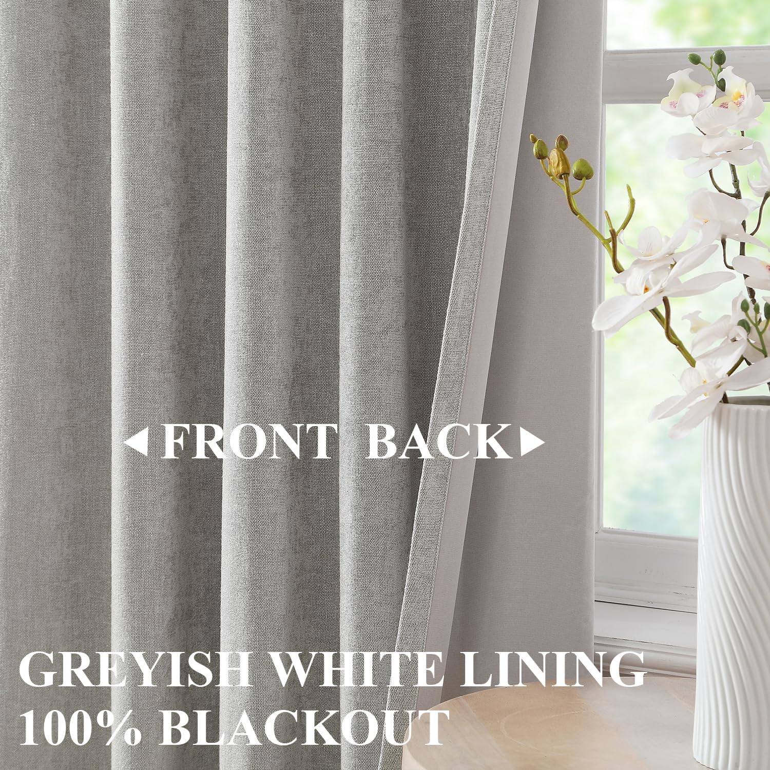 Vision Home Pinch Pleated Full Blackout Curtains Velvet Chenille Room Darkening Window Curtains 72 inch for Living Room Bedroom Thermal Insulated Pinch Pleat Drapes with Hooks 36"Wx72"Lx2,Silver Grey