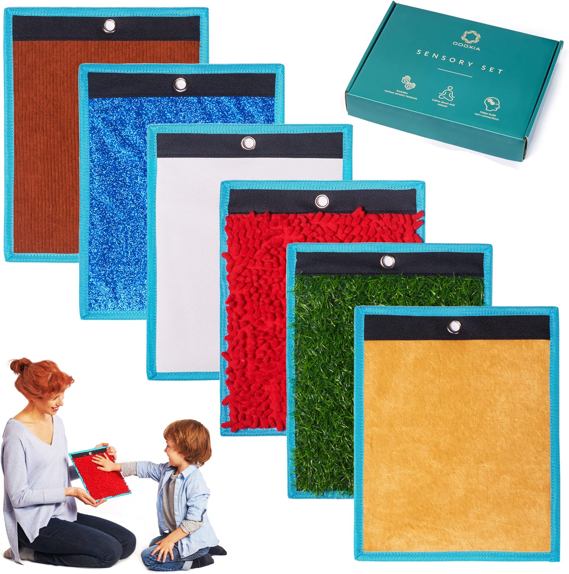 Odoxia Sensory Mats For Autistic Children | Tiles Kids Wall Panel Multi-Sensory Exploration Toys Room Equipment Disorder Tactile Play